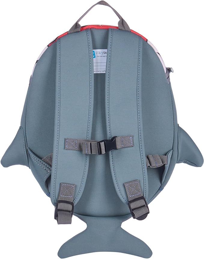 Crazy Safety Children Backpack Shark - Grey - Laadlee