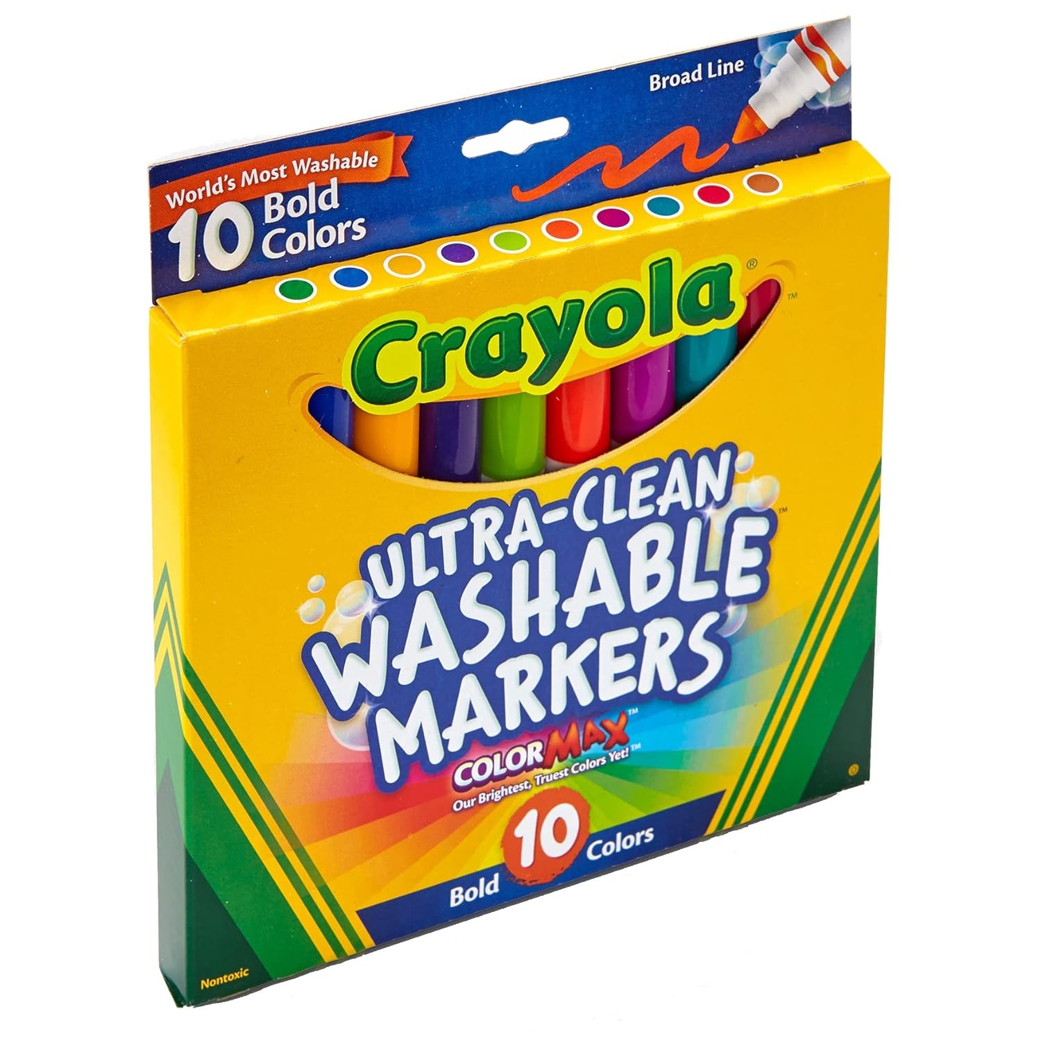 Crayola Ultra Clean Washable Bold Broad Line Markers - Pack of 10 - Laadlee