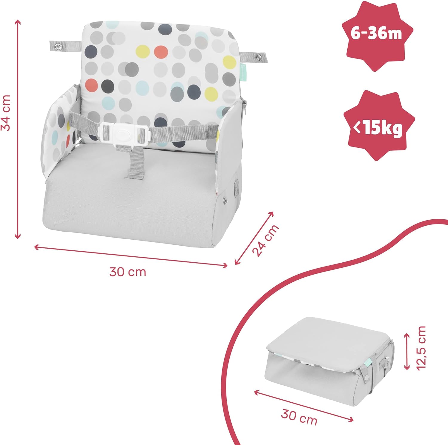 Badabulle Sunday Pop Compact Travel Booster Seat - Laadlee