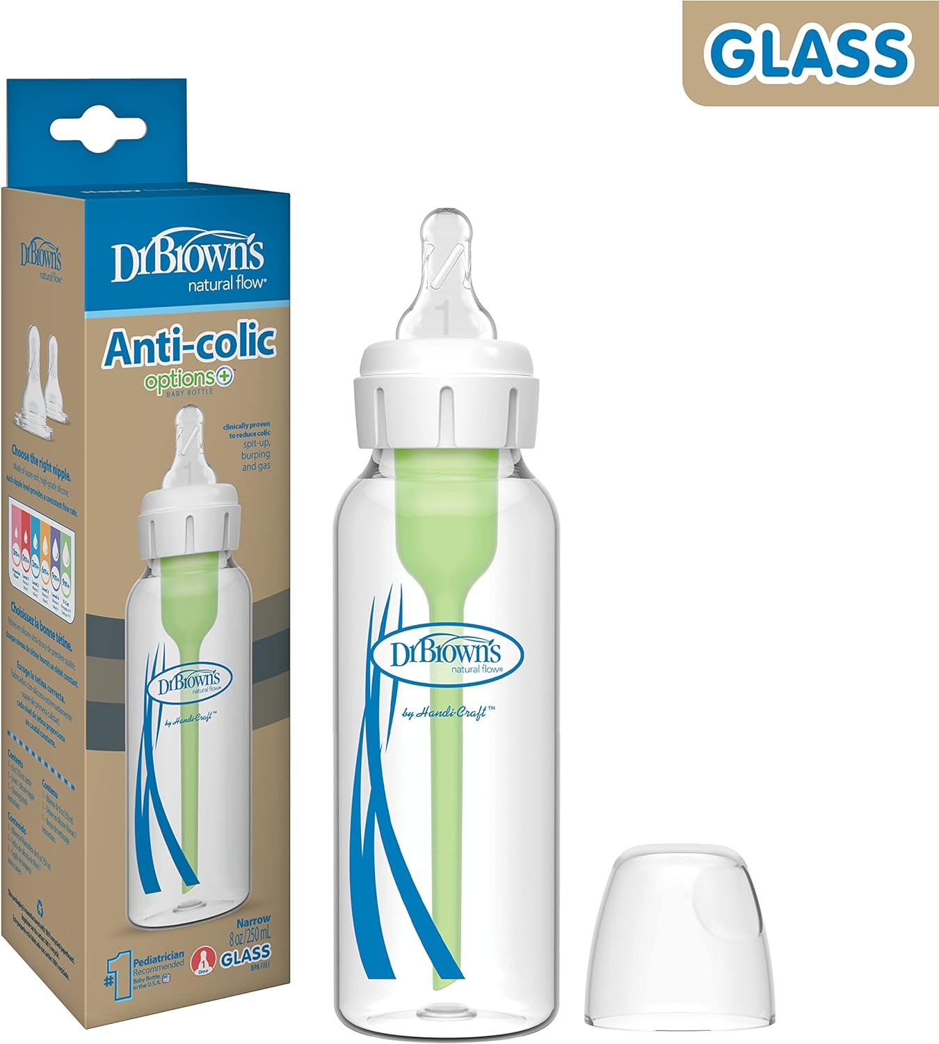 Dr. Brown's Narrow Glass Options+ Bottle 250ml - Laadlee