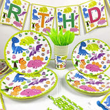 Brain Giggles Dinosaur Birthday Disposable Tableware Set –136 Pcs