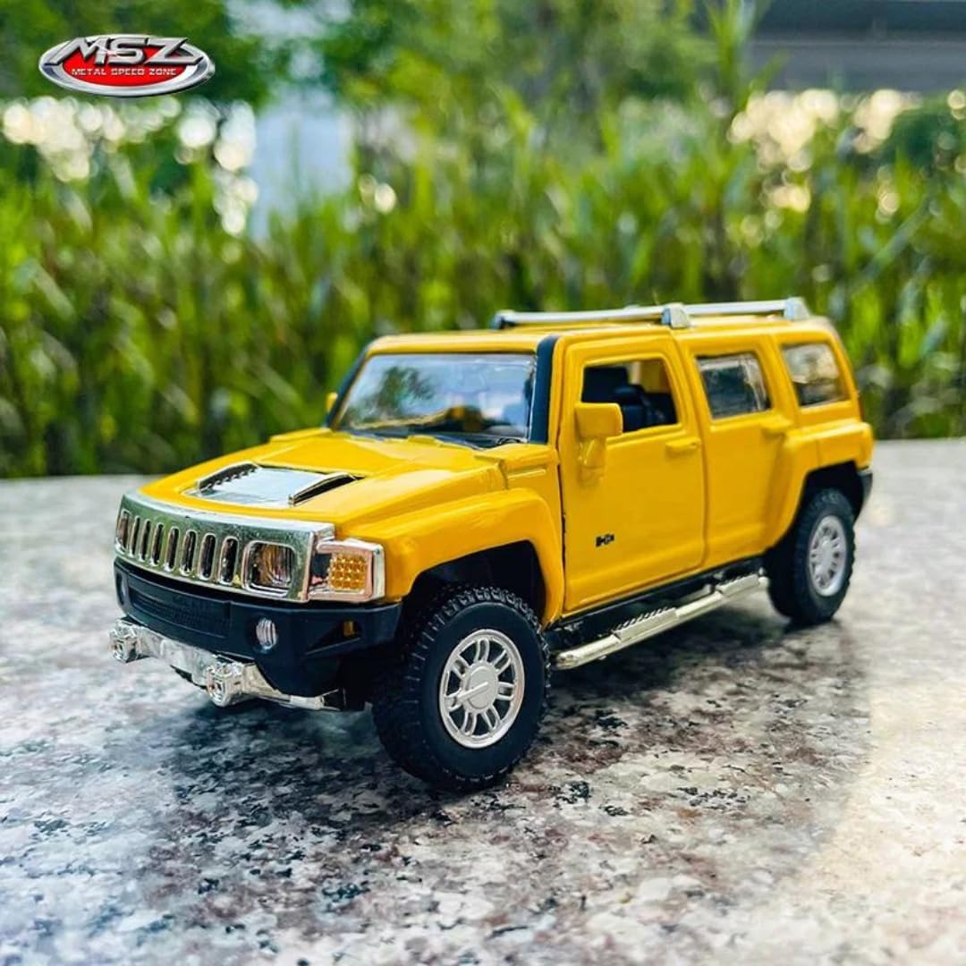 MSZ Hummer H3 Car 1:32 Die-Cast Replica - Yellow - Laadlee