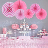 Brain Giggles Hanging Pink Paper Fans Decoration Set – 6Pcs