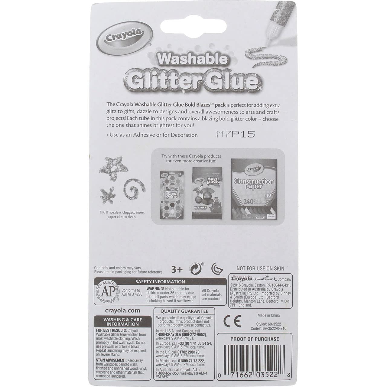 Crayola Washable Bold Blazes Glitter Glue - Pack of 5 - Laadlee