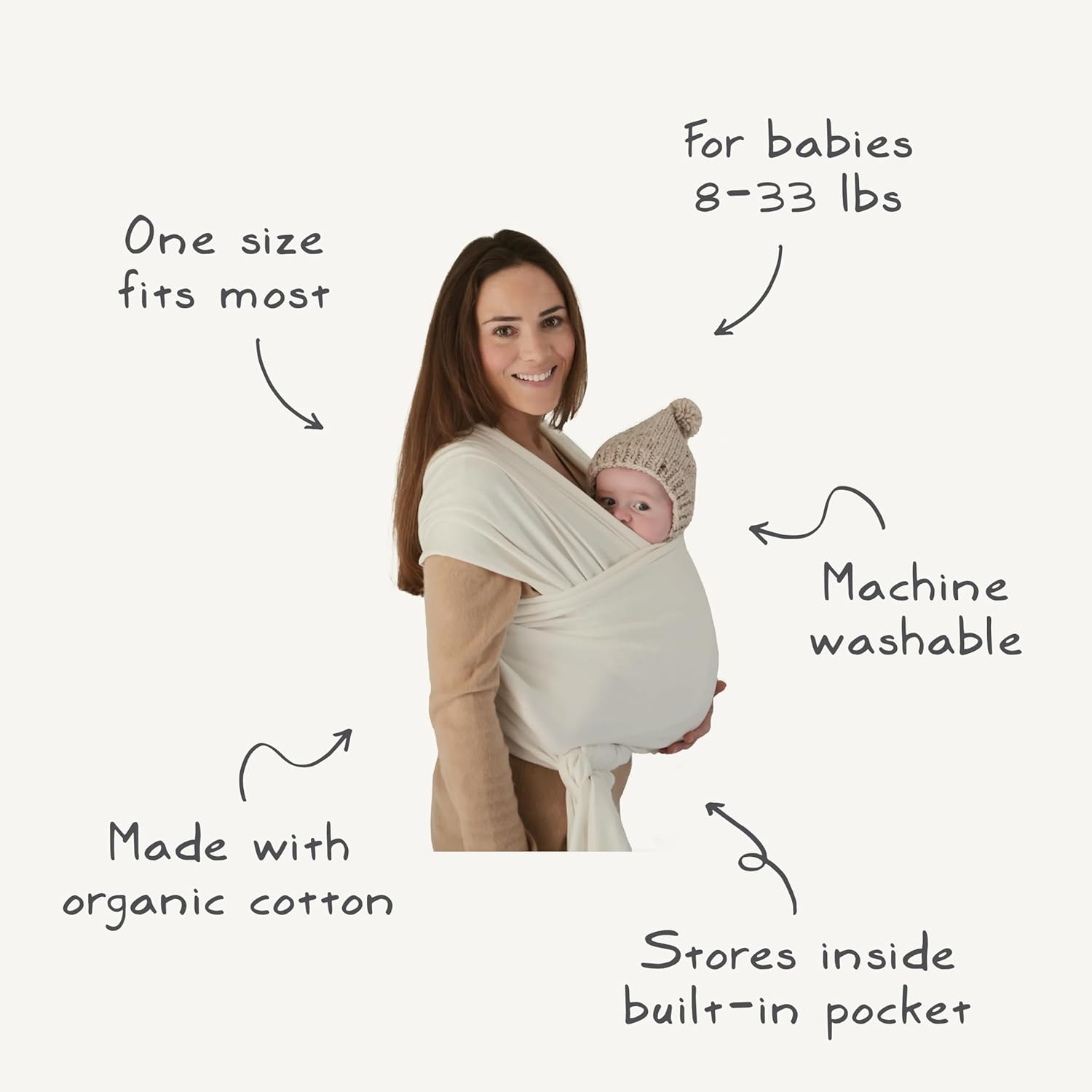 Mushie Baby Carrier Wrap Roman Green - Laadlee