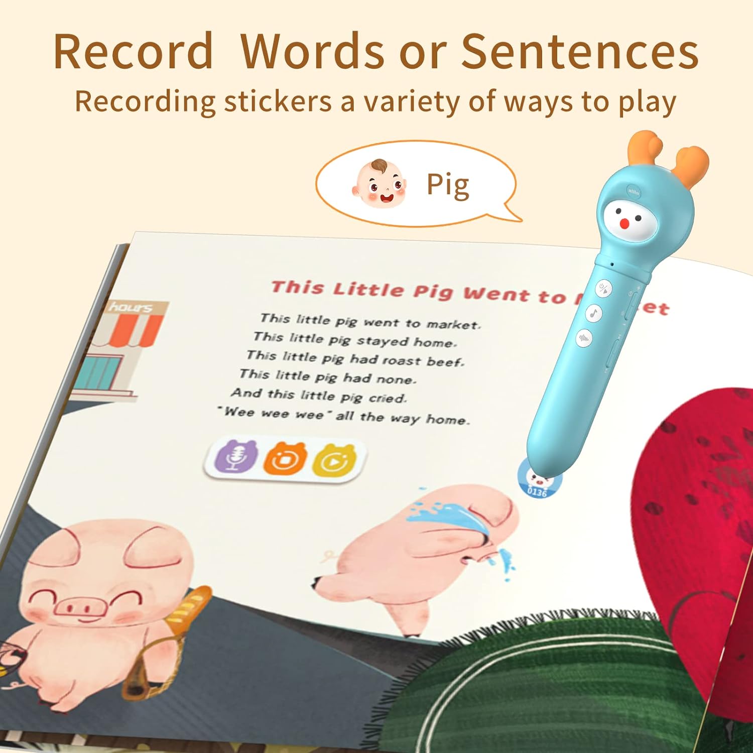 Alilo Early Educational Talking Pen - Blue - Laadlee