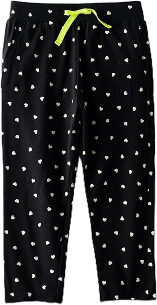 Jelliene All Over Printed Knit Sweat Pants - Black Hearts - Laadlee