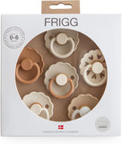 Frigg Round Latex Baby Pacifier 0M-6M Pack of 6 Cinnamon Charm - Size 1
