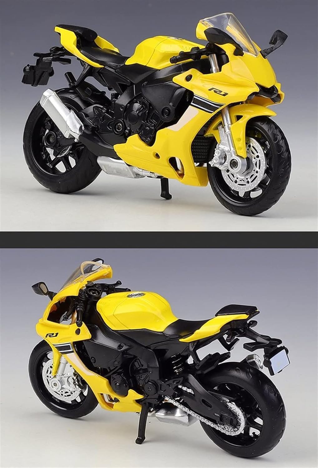 MSZ Yamaha YZF-R1 Bike 1:12 Die-Cast Replica - Yellow - Laadlee