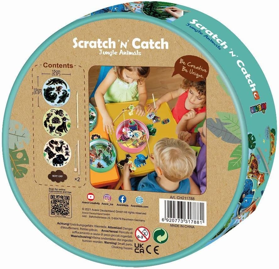 Avenir Scratch 'n' Catch Art Kit- Jungle Animals - Laadlee