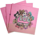 Brain Giggles LOL Birthday Party Tableware Set for 10 Kids- 136 Pcs