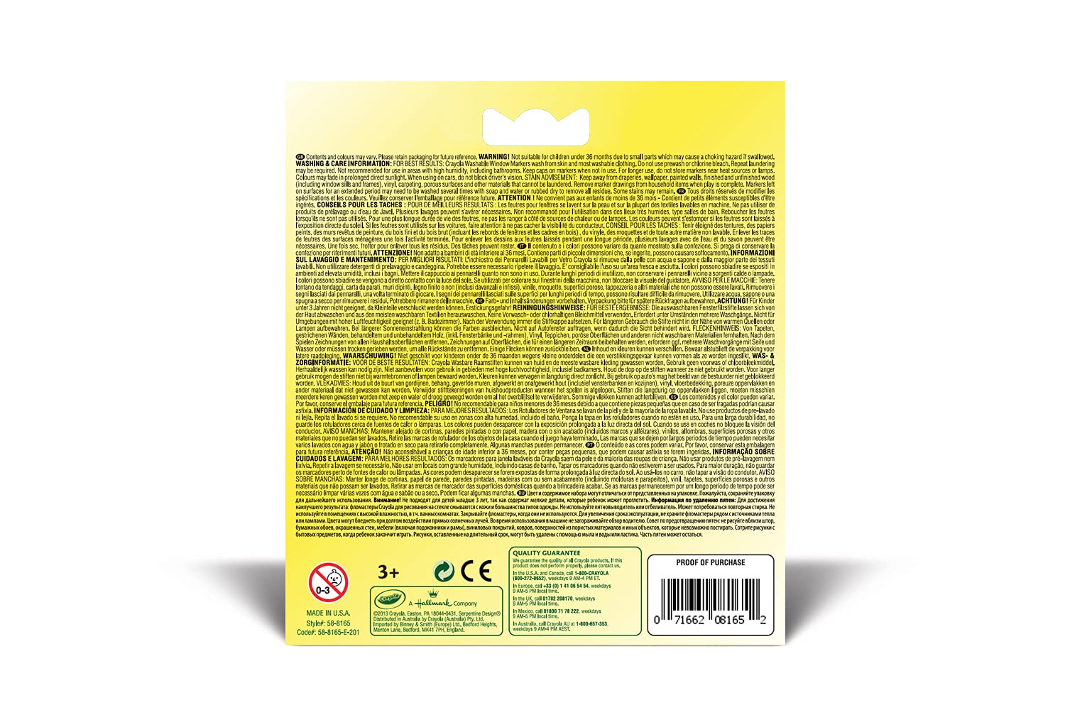 Crayola Window Markers - Pack of 8 - Laadlee