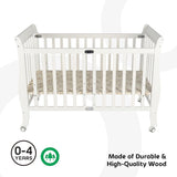 Moon Wooden Foldable Baby Crib - White