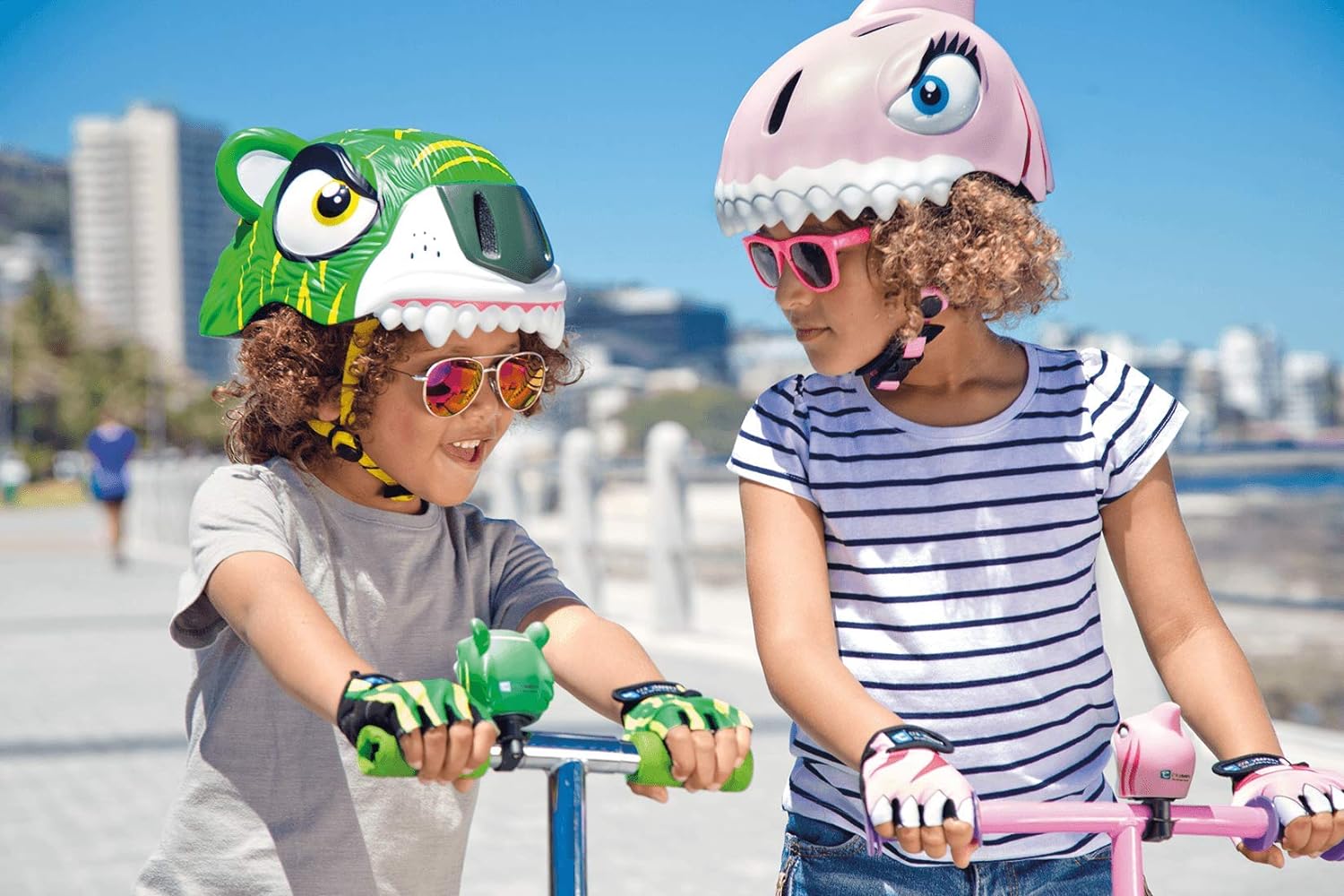 Crazy Safety Bicycle Helmet Tiger - Green - Laadlee