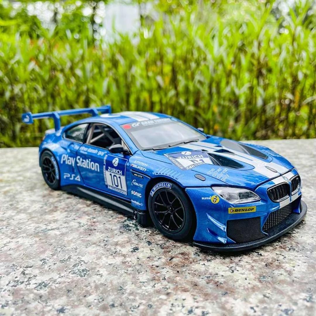 MSZ BMW M6 GT3 Car 1:32 Die-Cast Replica - Blue - Laadlee