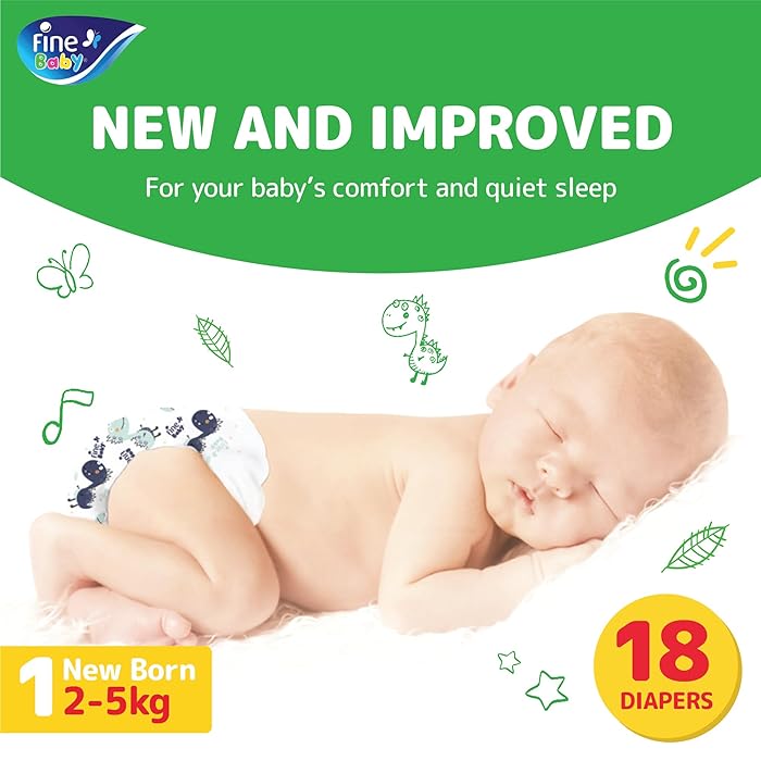 Fine Baby Diapers - Size 1 | Newborn | 2-5kg | 18pcs - Laadlee