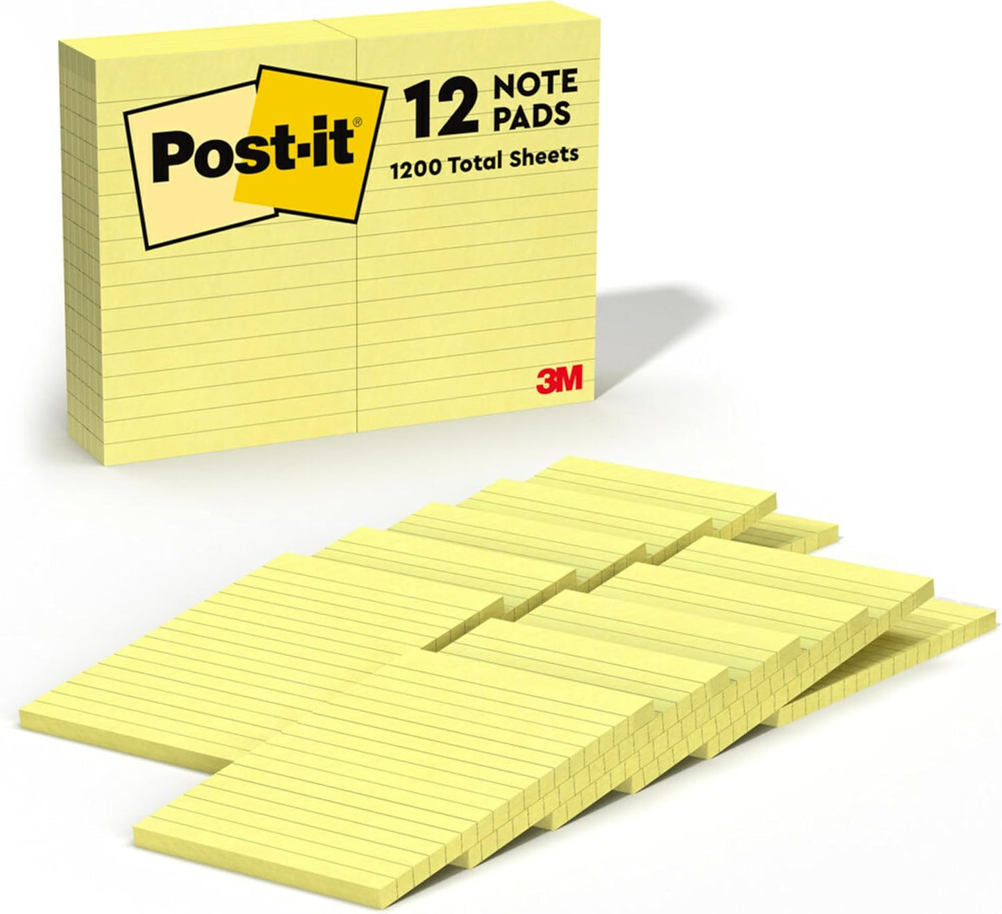 3M Post-it Notes Canary Yellow Pad - Pack of 12 Pads