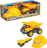 D-Power Teamsterz  JCB 10" Dump Truck Sand Tool and Helmet Playset