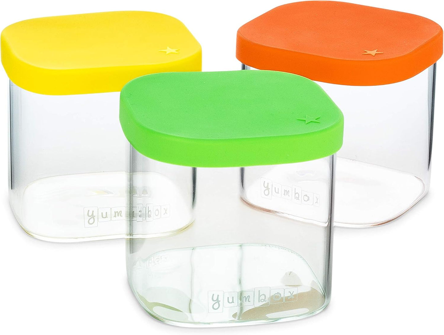 Yumbox Chop Chop Glass Cubes Vibrant Set Of 3