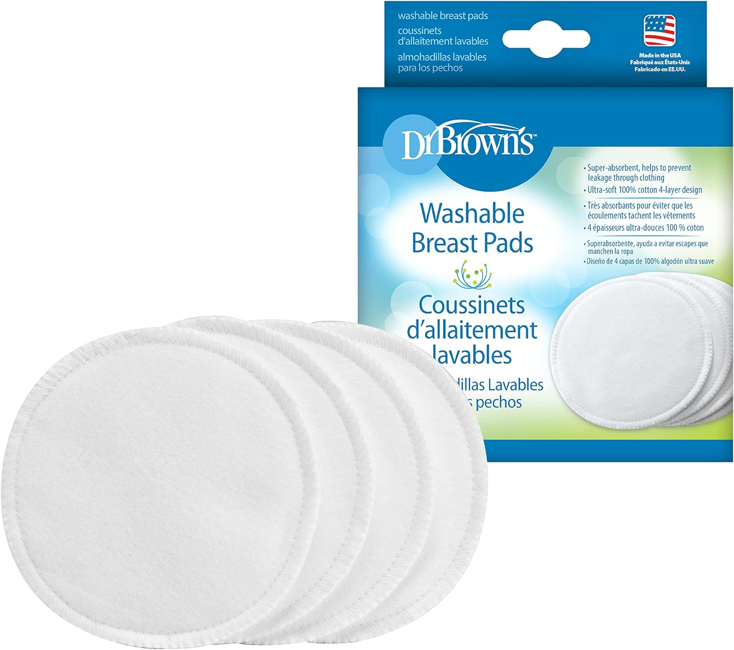 Dr. Brown's Washable Breast Pad - Pack of 4 - Laadlee