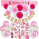 Brain Giggles It’s a Girl Baby Shower Party Decoration Set - 56 Pcs