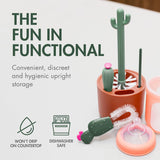 Boon Cacti Bottle Brush Set 4Pc - Brown/Dark Green