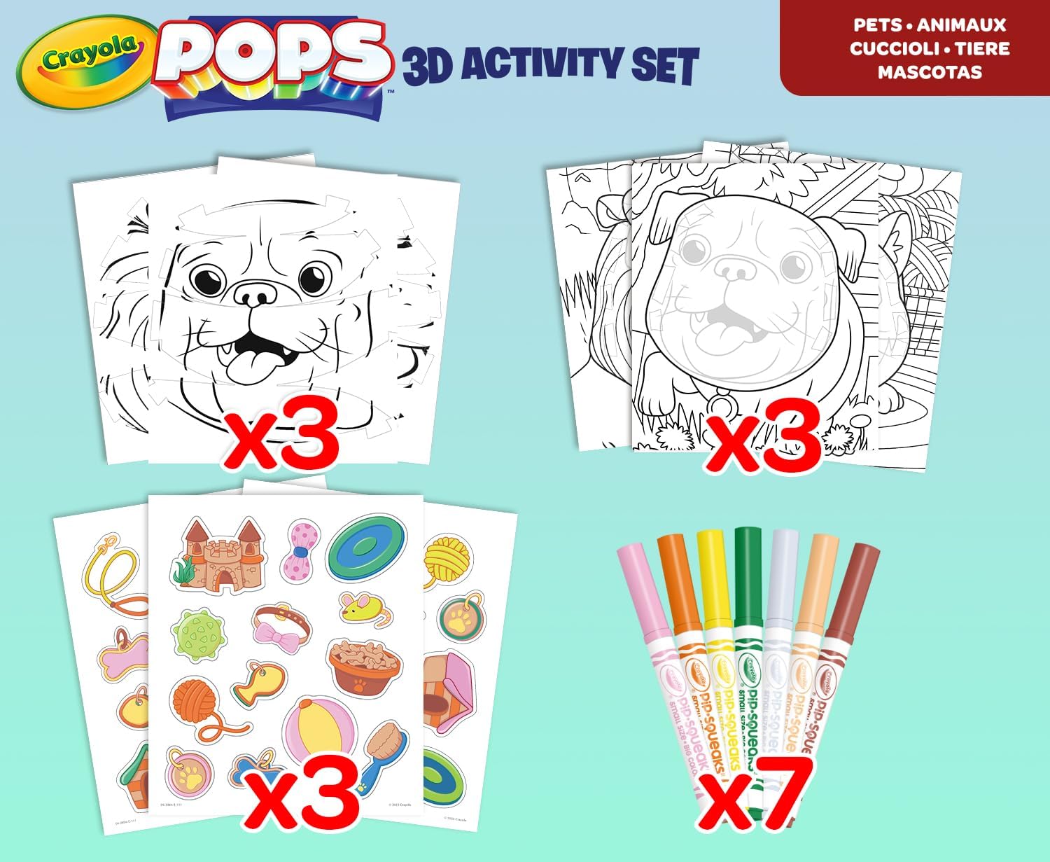 Crayola Pops 3D Activity Set - Pets - Laadlee