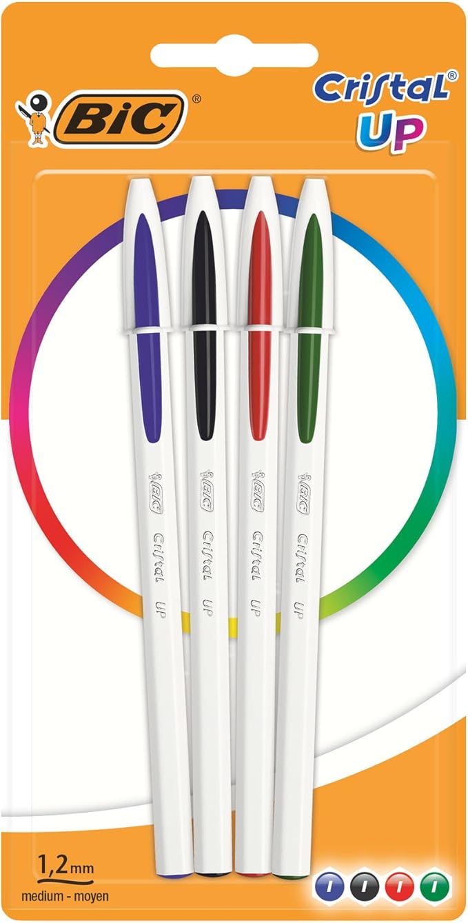 BIC Cristal Up Ballpoint Pens Assorted -  Pack of 4