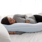 Pharmedoc U-Shape Pregnancy Pillow With Jersey Cover - Light Blue - Laadlee