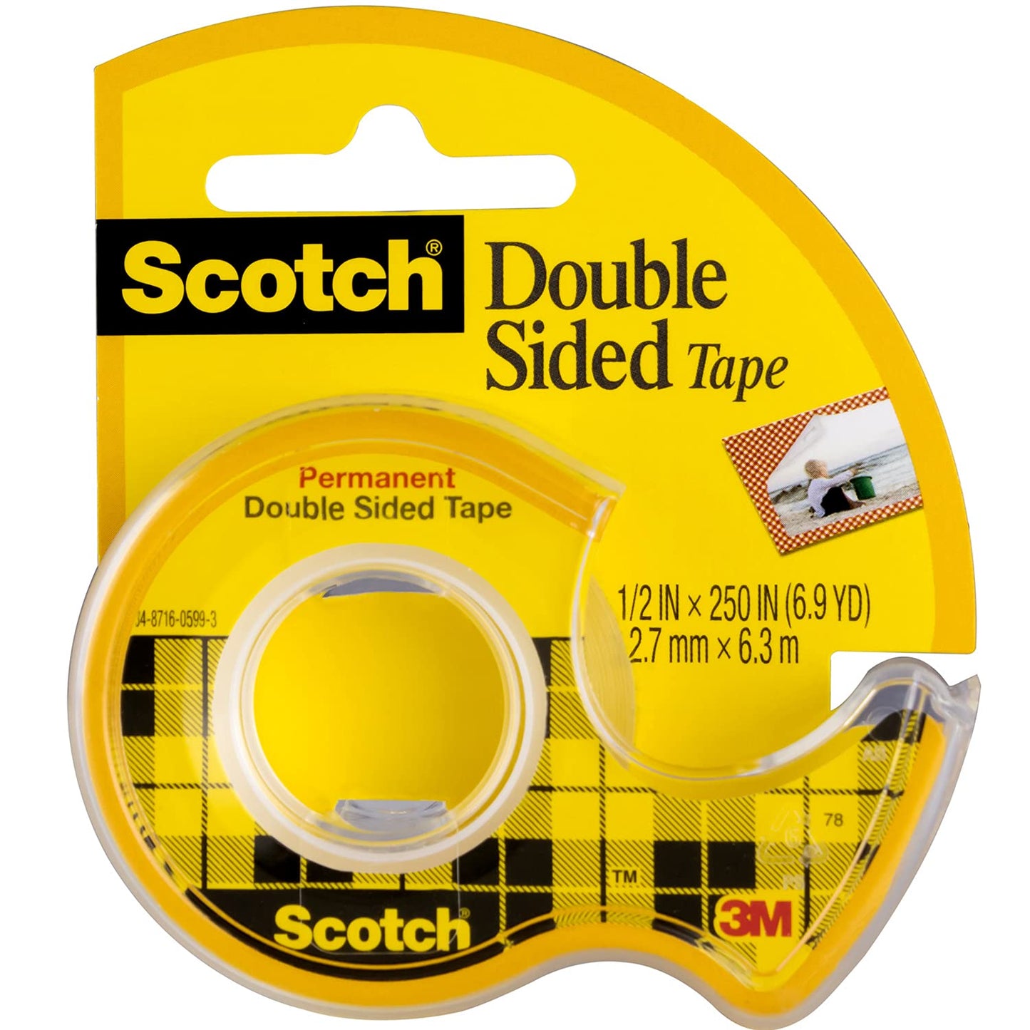 3M Scotch Double Side Tape in Dispenser - 12mm x 6.35m