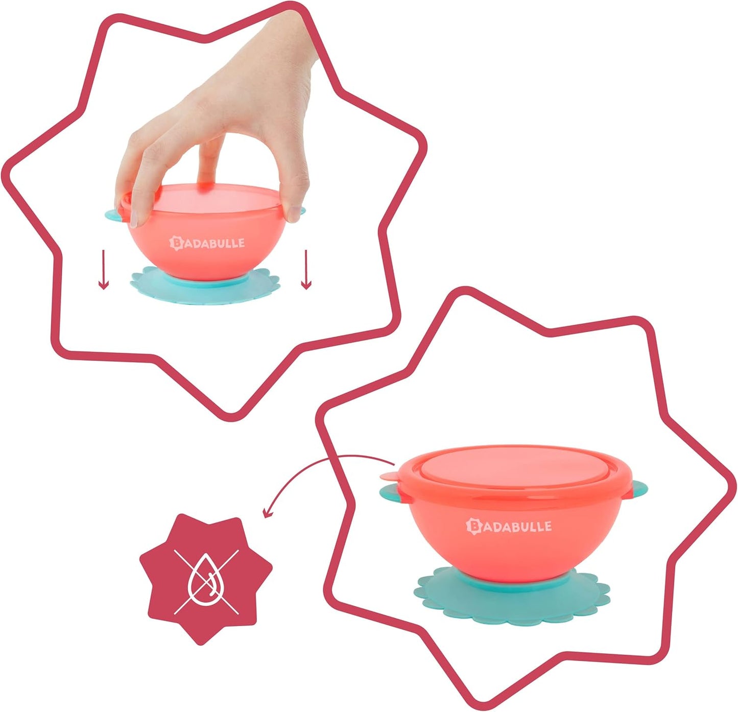 Badabulle 2 in 1 Bowl & Containers with Lid - Pack of 3 - Laadlee