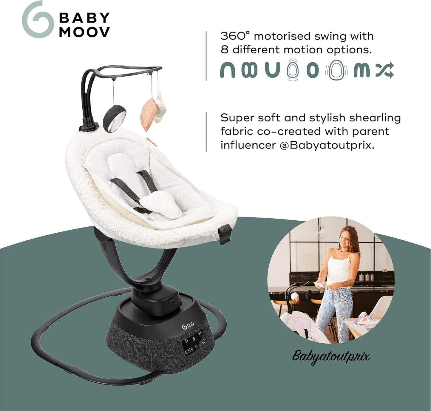 Babymoov Swoon Evolution Electric 360° Baby Bouncer, Rocker and Swing