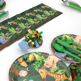 Brain Giggles Jungle Party Birthday Disposable Tableware Set – 66-Pcs