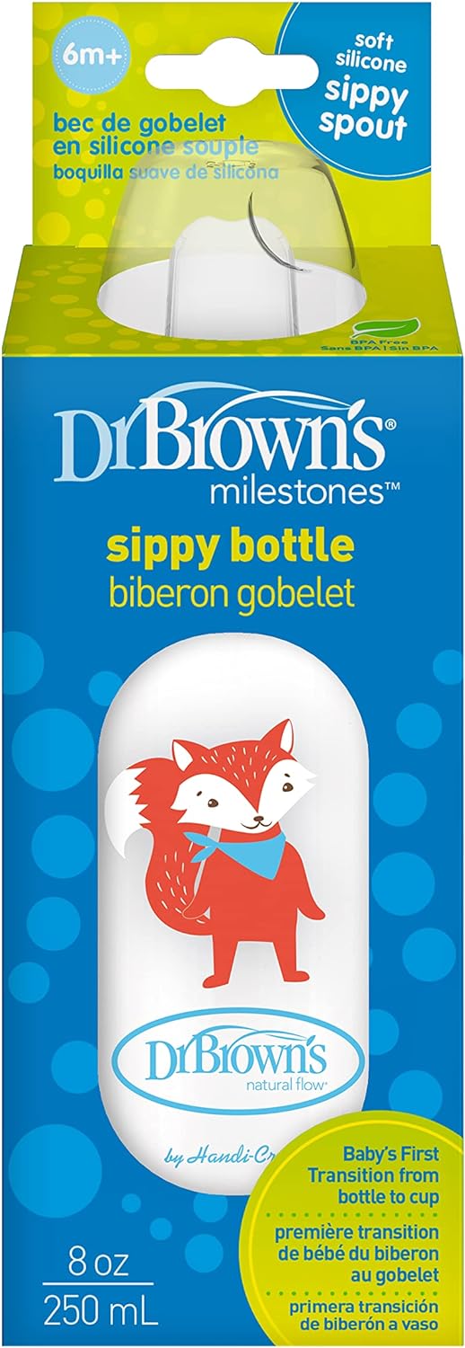 Dr. Brown's PP Narrow Sippy Spout Bottle - Fox - 250ml - Laadlee