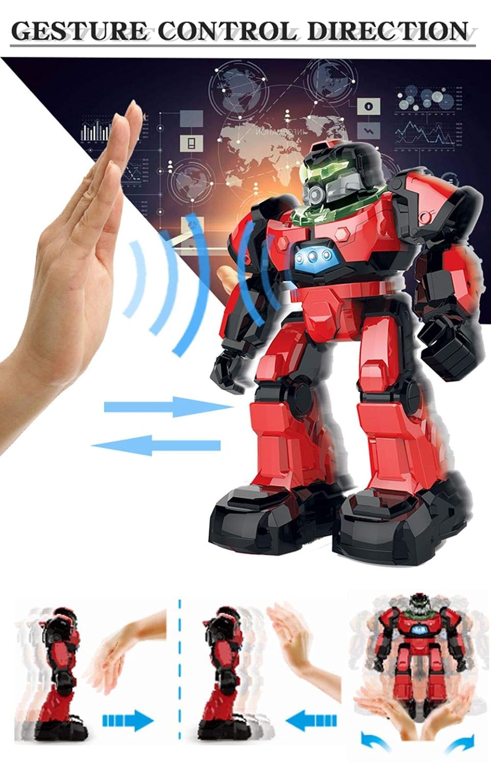 Crazon Ir Control Big Robot - Blue/ Red - Laadlee