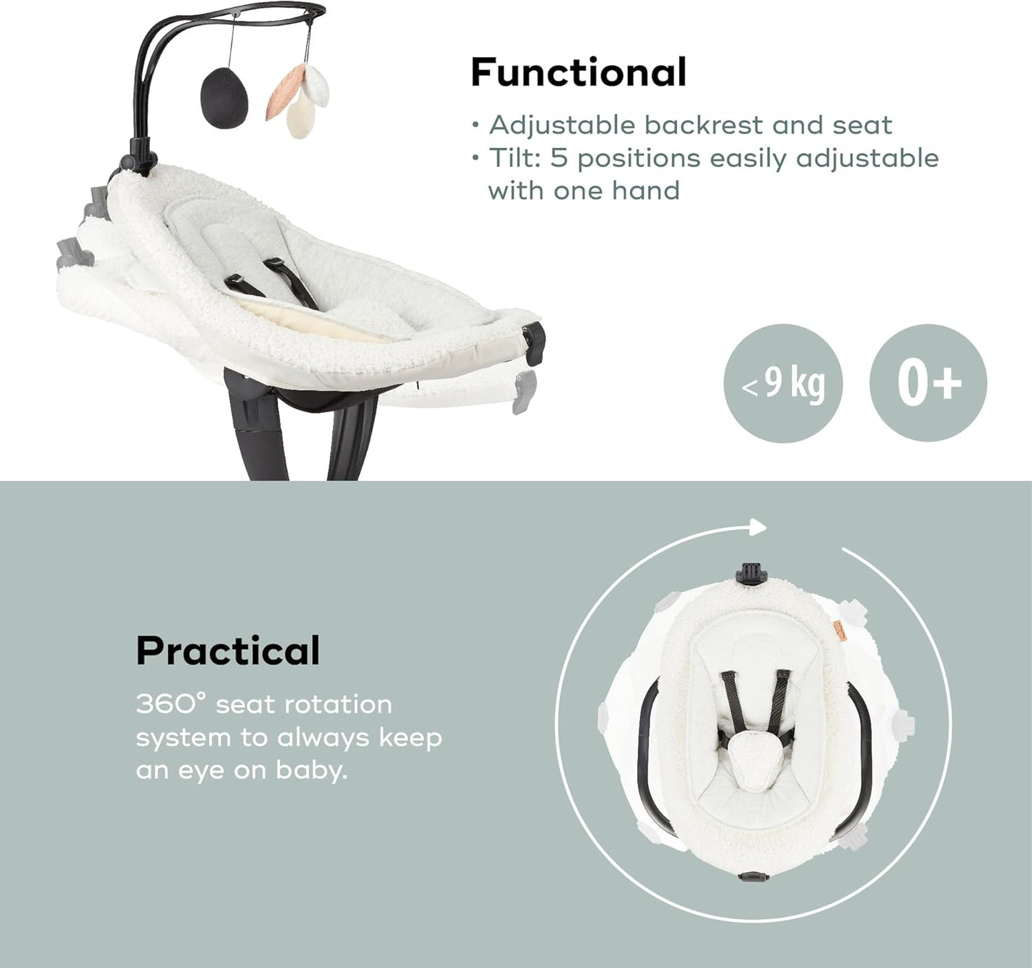 Babymoov Swoon Evolution Electric 360° Baby Bouncer, Rocker and Swing