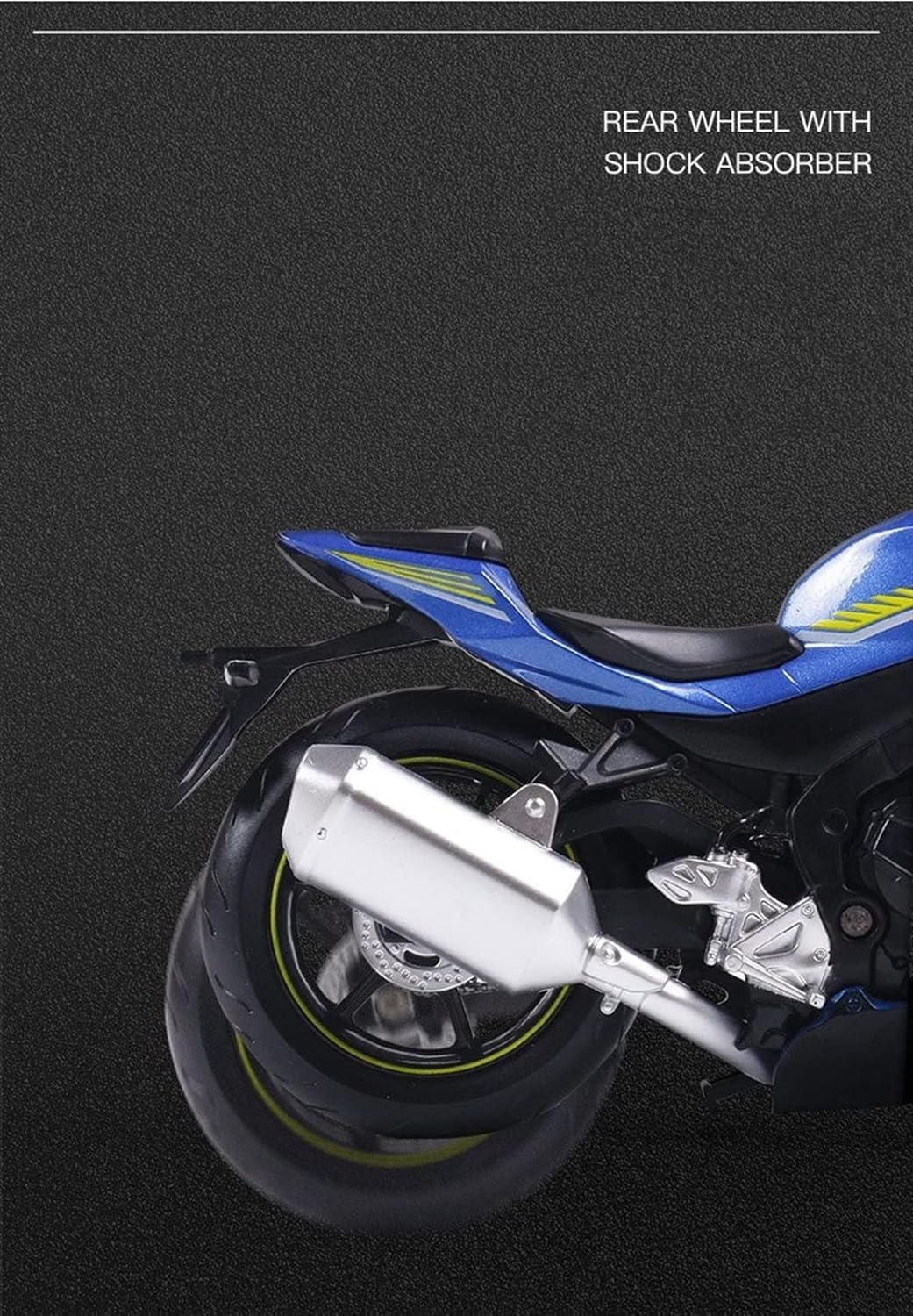 MSZ Suzuki GSX-R1000 Bike 1:12 Die-Cast Replica - Blue - Laadlee