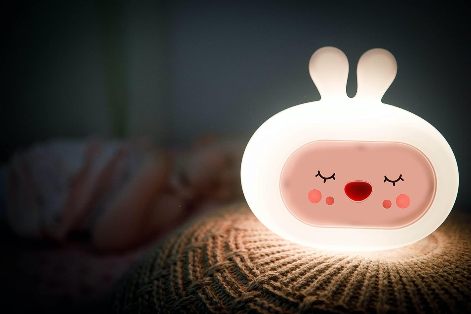 InnoGio - Gio Sleepy Bunny Silicone Night Light with Sounds - Laadlee