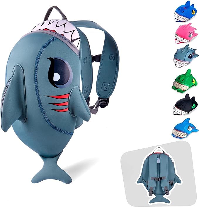 Crazy Safety Children Backpack Shark - Grey - Laadlee