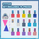 Townley Disney Stitch Nail Polish Set With Nail Accessories - Pack of 15