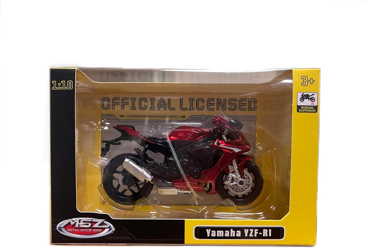 MSZ Yamaha YZF-R1 Bike 1:18 Die-Cast Replica - Red - Laadlee