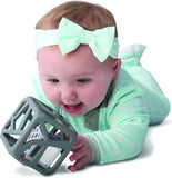 Malarkey Kids Chew Cube Easy Grip Teether Rattle - Grey - Laadlee