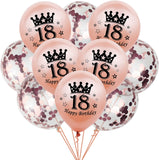 Brain Giggles 18th Happy Birthday Rose Gold Balloons Set – 10Pcs