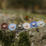 Frigg Little Viking Silicone Baby Pacifier 6M-18M ,Pack of 2 , Cocoa / Cream - Size 2