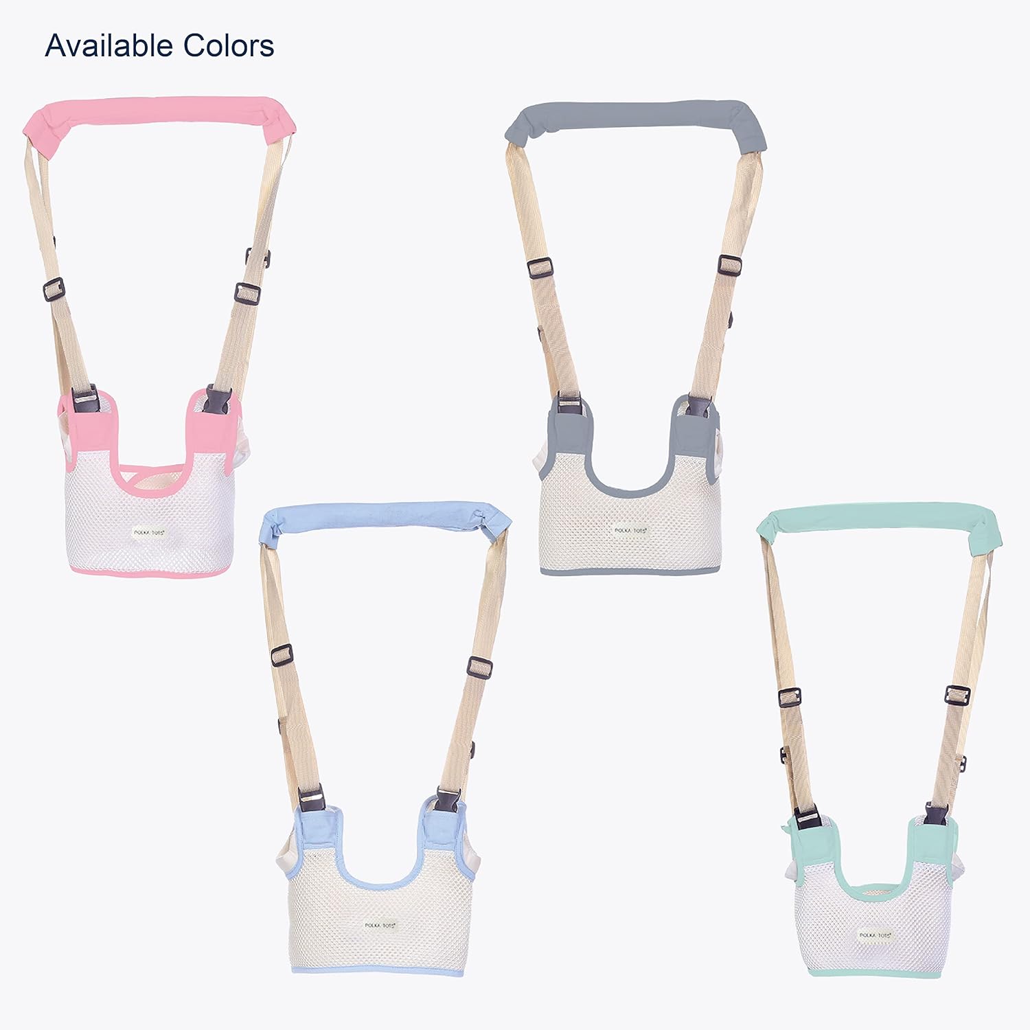 Polka Tots Baby Walking Assistant Harness Toddler Leash - Grey - Laadlee