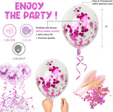 Brain Giggles Happy Birthday Balloon Set Includes Foil Balloons, Latex Balloons, and Confetti Balloons– Pink  7Pcs