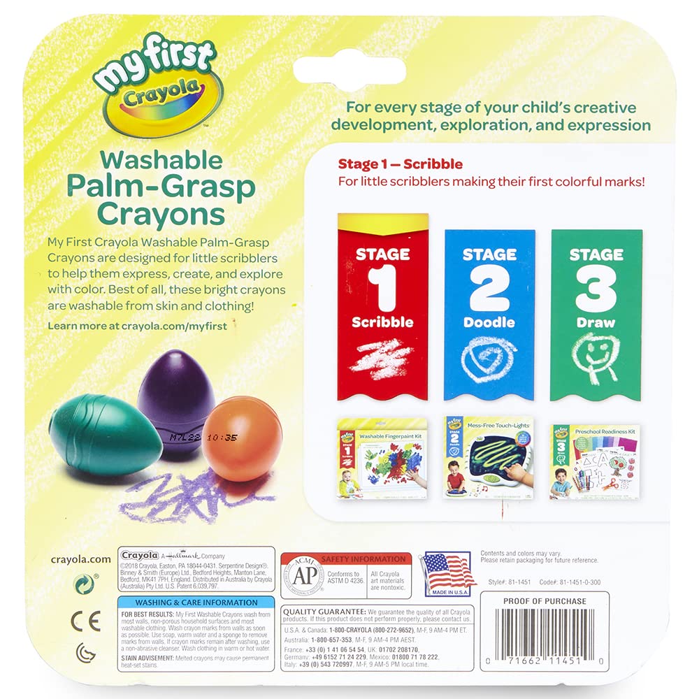 Crayola Palm Grasp Crayons - Pack of 6 - Laadlee