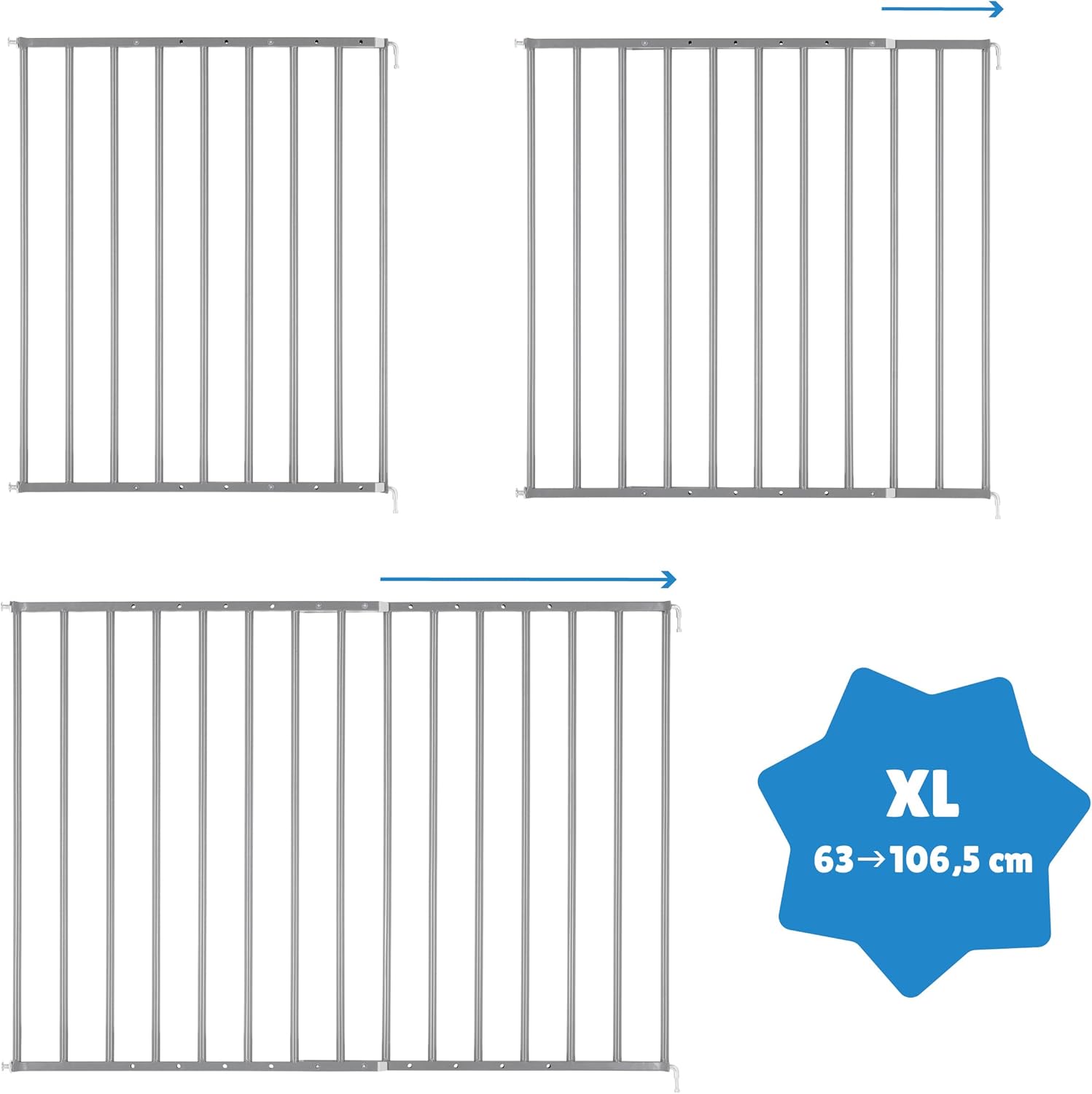 Badabulle Safe & Protect XL Safety Gate - Grey - Laadlee