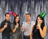 Brain Giggles Black Metallic Foil Fringe Curtain 6Ft x 3Ft (Pack of 2)