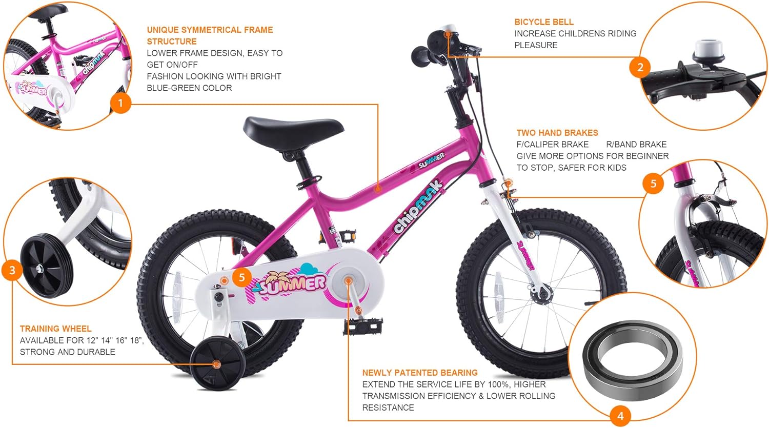 Chipmunk Kids Bike - MK 18" Pink - Laadlee